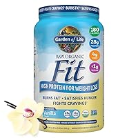 Raw Organic Fit Vegan Protein Powder Vanilla, 28g Plant Based Protein for Weight Loss, Pea Protein, Fiber, Probiotics, Dairy Free Nutritional Shake for Women and Men, 20 Servings