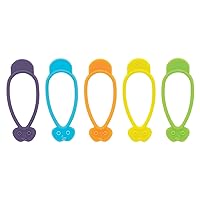 HIC Kitchen Stretch and Twist Silicone Bag Ties, Set of 10 with Storage Bag, Reusable Food Sealing Clips, Secure Chip Clip, Cord Keeper, Freshness Preserver, Kitchen Organizers, Dishwasher Safe