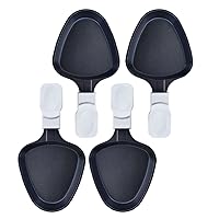 4PCS Triangle Shape Non-Stick Coated Mini Iron Grill Cheese Pan Melting Accessories for Raclettes Replacement trays Raclette Dishes Mini raclette pans(White color)