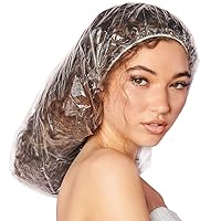 Disposable Shower Conditioning Processing Caps, XX-Large Size for Processing, Conditioning, Showering Voluminous Hair, Protects Long Hair Styles, 10 Disposable Caps, Clear