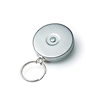 KEY-BAK Original Retractable Key Holder with a Chrome Front, Steel Belt Clip, and a Split Ring