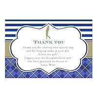 30 Thank You Cards Notes Golf Birthday Personalized Cards + 30 White Envelopes