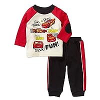 Disney Lightning McQueen Cars Baby Boys Shirt and Pant 2 Piece Outfit Set
