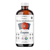 LIQUIDHEALTH Vegan Men's Liquid Multivitamin with Ashwagandha Herbal Blend for Adult Men - Daily Performance Supplement to Support Stamina, Endurance, Blood Flow - Vegan, Non-GMO, Sugar Free (16 oz)