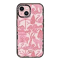 CASETiFY Impact iPhone 15 Case [4X Military Grade Drop Tested / 8.2ft Drop Protection] - Animal Prints - Cheetah Paradise Pink - Clear Black