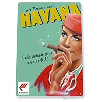 TIN Sign Martinair Cuban Cigar Havana Tobacco Metal Decor Wall Art A119