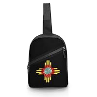 Zia Sun - Zia Pueblo - New Mexico Foldable Sling Backpack Travel Crossbody Shoulder Bags Hiking Chest Daypack