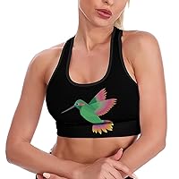 Funny Hummingbird Breathable Sports Bras for Women Workout Yoga Vest Underwear Crop Tops Gym