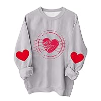 Women's Plus Size Tops Casual Fashion Valentine's Day Printing Long Sleeve O-Neck Pullover Top Blouse Shirt, S-3XL