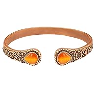 JEROOT Copper Bracelets for Women, Magnetic Bracelets for Women, 99.99% Pure Copper Cuff Bangle with 3500 Gauss Healing Magnets, Turquoise, Vintage Flower Collection