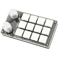 Bewinner Mini 12 Key Keypad Mechanical Keyboard, RGB Multifunction DIY Programmable Keypad, One Handed Macro Mechanical with Adjustment Knob for Office Gaming Lab(White)