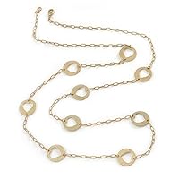 Vintage Inspired Cut Out Heart Long Necklace In Gold Tone Metal - 88cm L