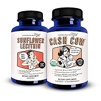 Sunflower Lecithin + Cash Cow, Breastfeeding Supplements for Milk Supply Increase and Clogged Milk Ducts - Lactation Support for Breast Milk Production, Fenugreek Free