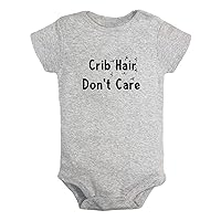 Crib Hair Don't Care Funny Bodysuits, Newborn Baby Romper, Infant Jumpsuits, 0-24 Months Babies Outfits, Kids Clothes
