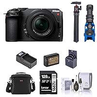 Nikon Z 30 DX-Format Mirrorless Camera with 16-50mm Lens, Bundle with 128GB Memory Card, Bag, Microphone, Mini Tripod, Battery, Charger, 46mm UV, CPL and ND Filters, Cleaning Kit