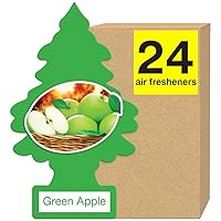 LITTLE TREES Air Fresheners Car Air Freshener. Hanging Tree Provides Long Lasting Scent for Auto or Home. Green Apple, 24 Air Fresheners