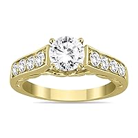 AGS Certified 1 1/2 Carat TW Diamond Ring in 14K Yellow Gold (H-I Clarity, I1-I2 Clarity)