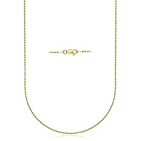 PORI JEWELERS Gold Plated Sterling Silver Diamond Cut Rope Chain Necklace- 1.5MM-7.5MM -Made In Italy - 7