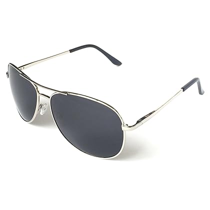 J+S Premium Military Style Classic Aviator Sunglasses, Polarized, 100% UV protection