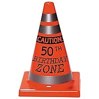 50th Birthday Safety Cone Party Decoration - 6 1/2