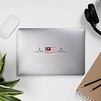 Flag of Malaysia Stickers Malaysia Flag Heartbeat Stickers Label 3 Inch Stickers for Water Bottles Laptop Computer Envelope Seals Vinyl Decals