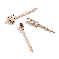 Hair Pins for Women, Colorful Crystals and Pearls, Rafaelian Finish, Gift Set