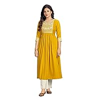 Traditional Indian Wear Reyon With Emboriedery Work Office Wear Woman Kurti Set 505e