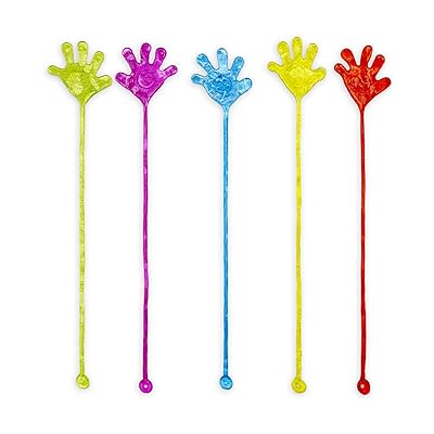 Marwills 20 Pcs Sticky Hands, Wacky Fun Stretchy Glitter Sticky Hands for Kids, Sensory Fidget Toy in 5 Assorted Colors, Sticky Hand Toys for Kid’s