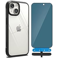 Ringke Fusion Bold Case Compatible with iPhone 15 Plus [Black] + Privacy Glass Compatible with iPhone 15 Plus