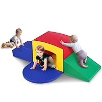 VEVOR Toddler Climbing Toys Indoor, 5 Piece Climb, Crawl and Tunnel Soft Play Equipment, Foam Climbing Toys, Kids Tunnel Maze with Stairs and Ramp,Indoor for Preschoolers Easy to Clean (Assorted)