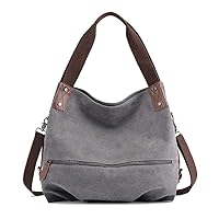 Womens Tote Handbag Satchel Hobo Shoulder Bag Casual Canvas Crossbody Bag Shopping Travel Purse