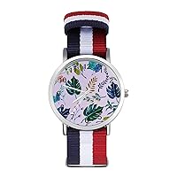 Plants & Trees Women's Watch with Braided Band Classic Quartz Strap Watch Fashion Wrist Watch for Men