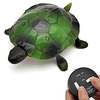 Tipmant Cute RC Turtle Remote Control Tortoise Toy Realistic Simulation Electric Electronic Animal for Cat Toddler Kids Birthday (Green)