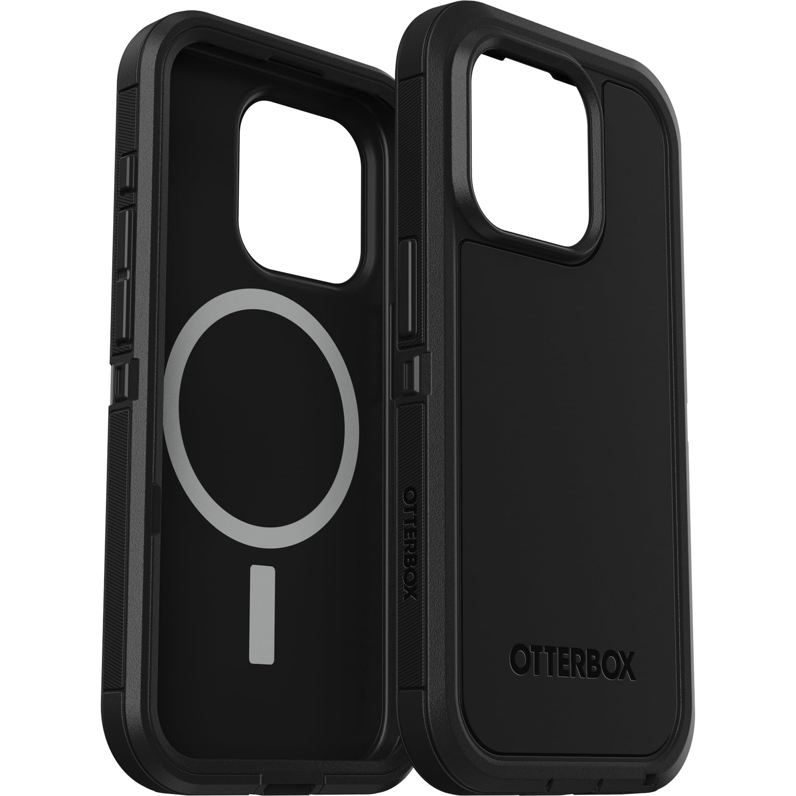 OtterBox iPhone 15 Pro (Only) Defender Series XT Case - BLACK, screenless, rugged, snaps to MagSafe, lanyard attachment