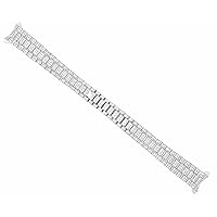 Ewatchparts 13MM 18K WHITE GOLD ALL DIAMOND PRESIDENT WATCH BAND COMPATIBLE WITH ROLEX 26MM DATEJUST