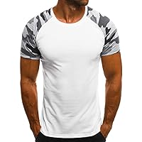 T-Shirts for Man,Fashion Plus Size Casual Slim Shirts Camouflage Printed Short Sleeve T-Shirt Top Blouse 2024