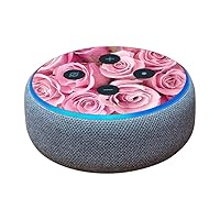MightySkins Glossy Glitter Skin for Amazon Echo Dot (3rd Gen) - Pink Roses | Protective, Durable High-Gloss Glitter Finish | Easy to Apply, Remove, and Change Styles | Made in The USA