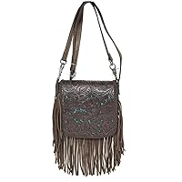 Texas West Western Genuine Leather Cowgirl Crossbody Messenger Fringe Laser Cut Purse Bag in 5 colors