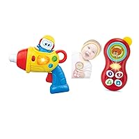 KiddoLab Interactive Play Set: Musical Spinning Drill & Baby Toy Phone - Flashing Lights, Music, & Pretend Play Tools for Infants & Toddlers Aged 6-12 Months.