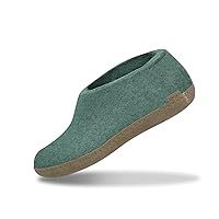 Unisex Indoor Shoe, Wool Slippers with Leather Sole