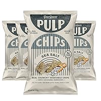 Pulp Pantry Grain Free Veggie Tortilla Chips – 4 Pack – Sea Salt Flavor – Corn Free, Potato Free, Grain Free, Gluten Free, Non GMO, High Fiber, Low Net Carbs, Vegan, Paleo Snack Food