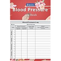 Blood Pressure Log Book: Basic Daily Blood Pressure Log for Record and Monitor Blood Pressure and Heart Rate Readings at Home - 110 Pages (6