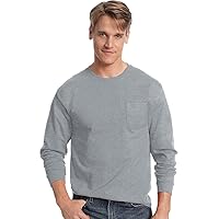 Hanes Men's Tagless Long-Sleeve T-Shirt With Pocket