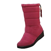 Women Winter Warm Waterproof Tassel Shoes Anti-Slip Rubber Sole Snow Boots