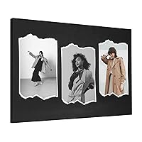 Custom Canvas Print With Your Photos Personalized Photo 3 Images Collage Picture Black And White Art Personalized Gifts For Friends 16x24 Inches