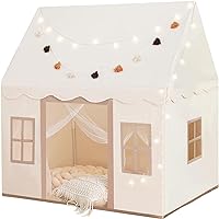 Large Kids Tent with mat, Star Lights, Tissue Garland, Play Tent Indoor & Outdoor, Kids Play Tent for Girl & Boy Aged 3+, Kids Tent for Toddler, 52