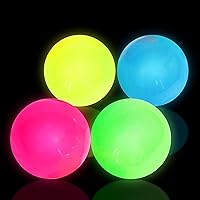 4 Pcs Ceiling Balls Glowing Sticky Balls, Squishy Balls Glow in The Dark Toys Stick to The Ceiling, Luminous Stress Relieving Balls Fun Decompression Fidget Toy for Kids and Adults Anxiety Pressure