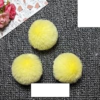 5pcs Soft Pompom Balls Fluffy Pom Pom for Knitted Hat Gloves Bags Keychains Clothing Faux Rabbit Fur Sewing Supplies ( Color : Yellow , Size : Black )
