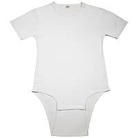 LeakMaster Adult Bodysuit Diapering T-Shirt Quality Heavyweight 100% Cotton Fabric. Front Facing Snap Closures.