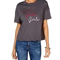 Junior's Embroidered Girls Girls Girls T-Shirt